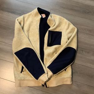 J crew zip up Sherpa jacket